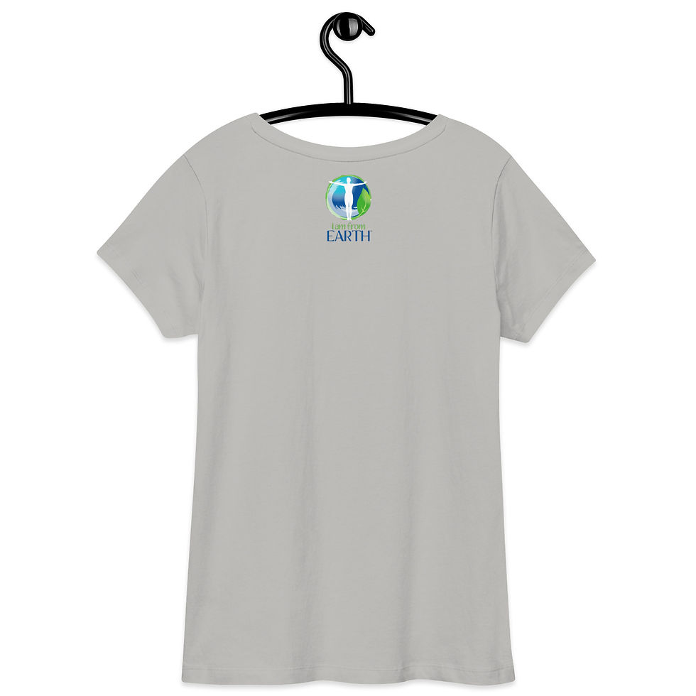 Thumbnail: Women’s fitted v-neck Organic t-shirt, IAmFromEarth Selection, Abstract art MASK