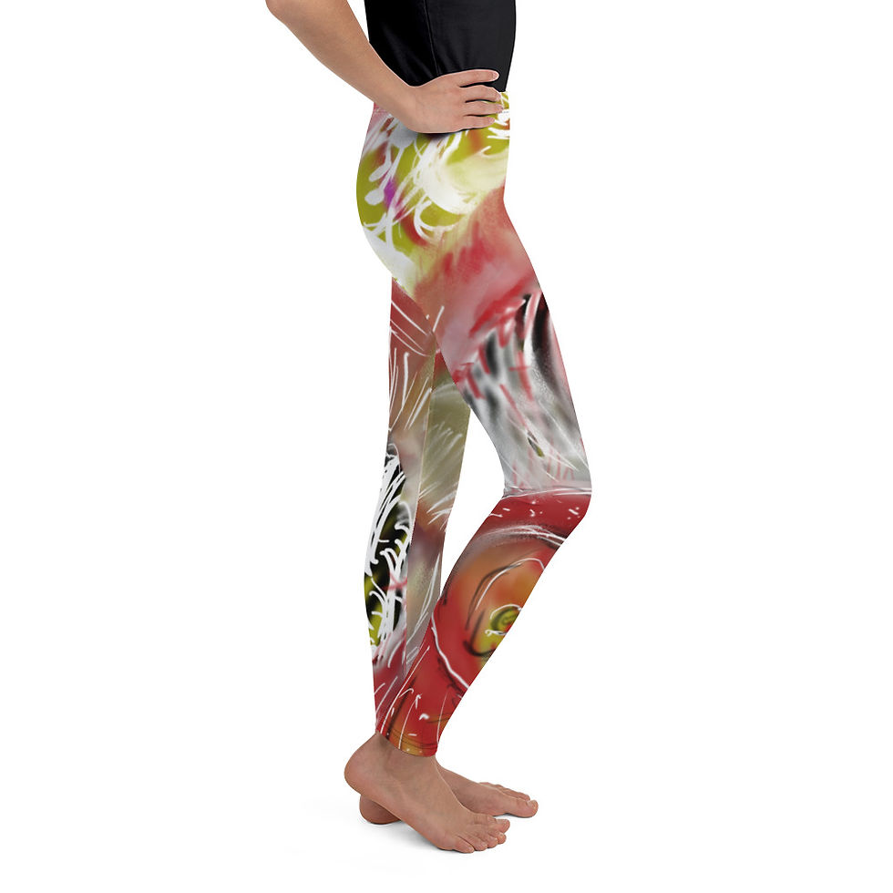 Thumbnail: Youth Leggings. IAmFromEarth Design, Abstract Art RUMI