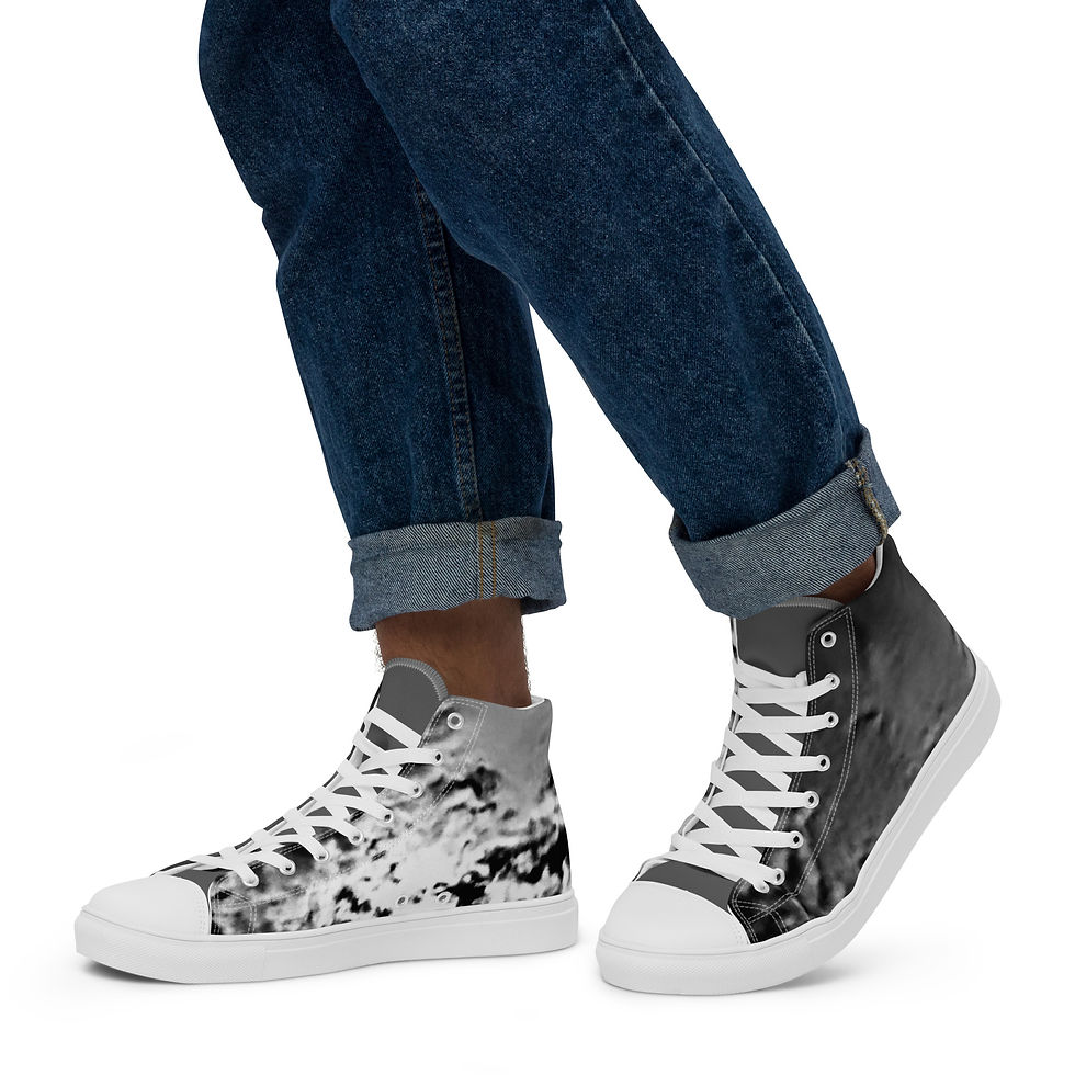 Thumbnail: Men’s high top canvas shoes, IAmFromEarth Design, Photo Art SKY