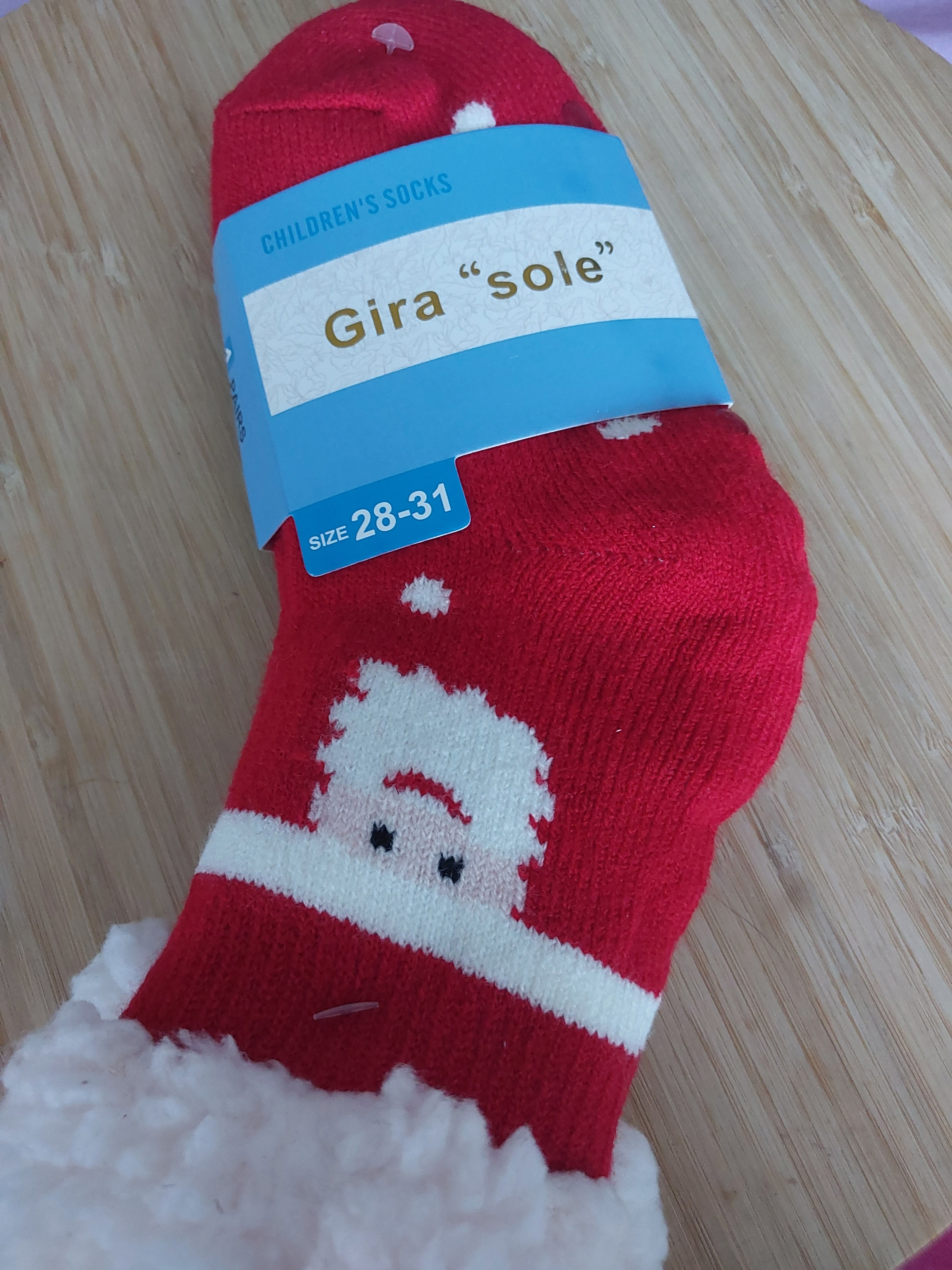Chaussettes de Noël enfant – Père Noël – Rouge