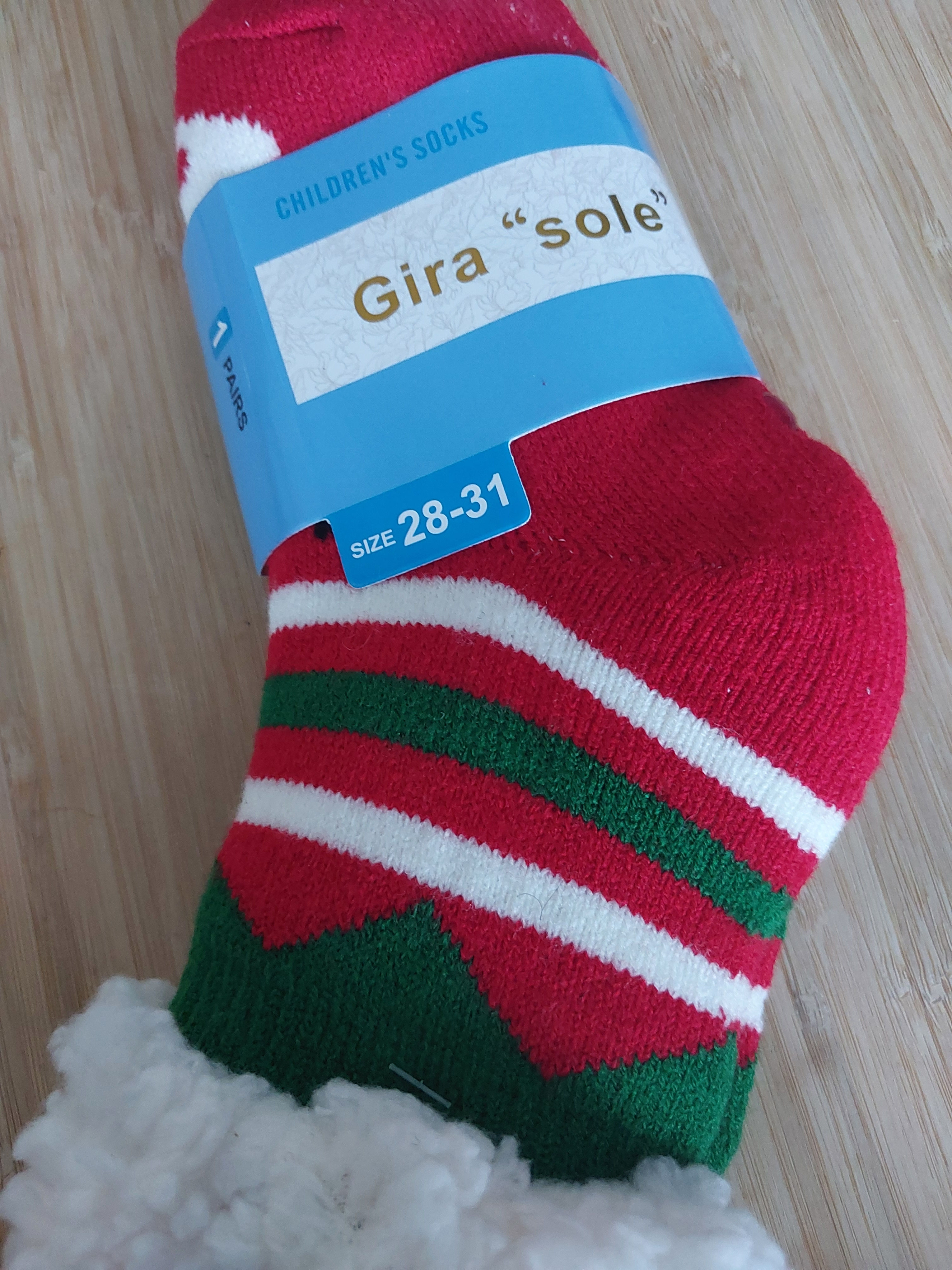 Chaussettes de Noël enfant – Renne – Rouge, Verte et Blanche