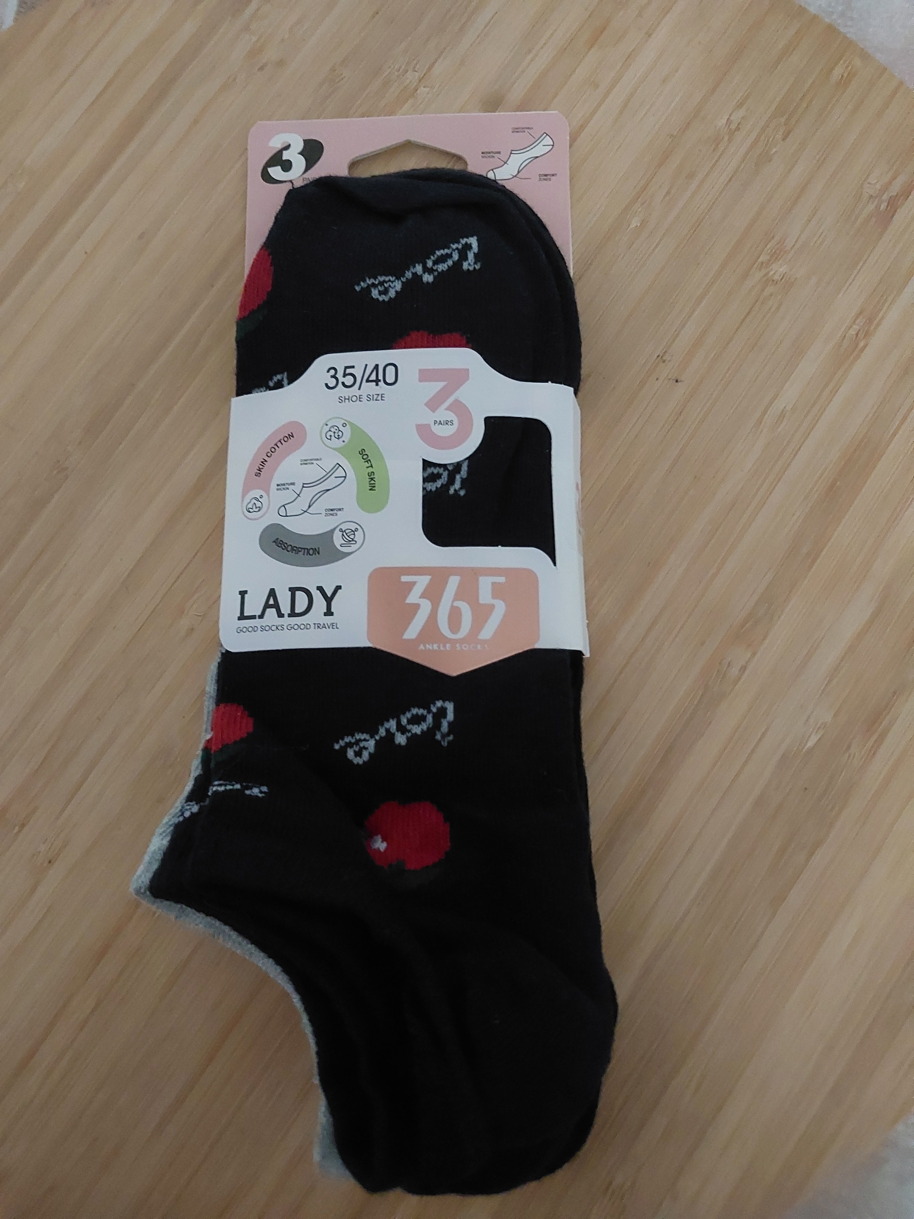Lot de 3 paires de socquettes femmes "Love"