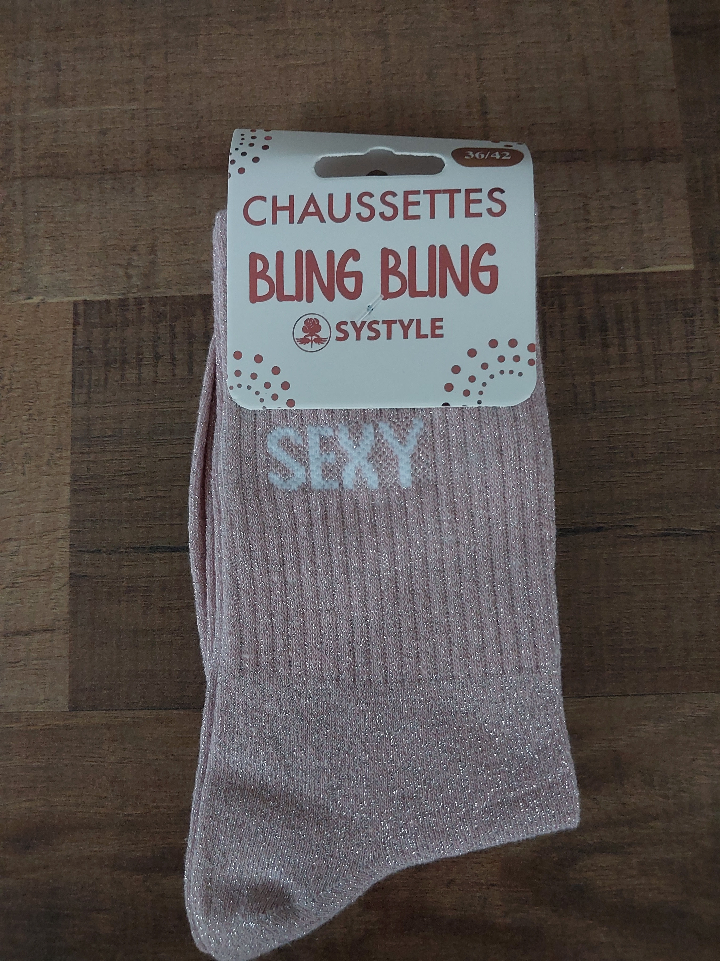 Chaussettes 2 couleurs pailletées « Sexy » – Taille 36/42