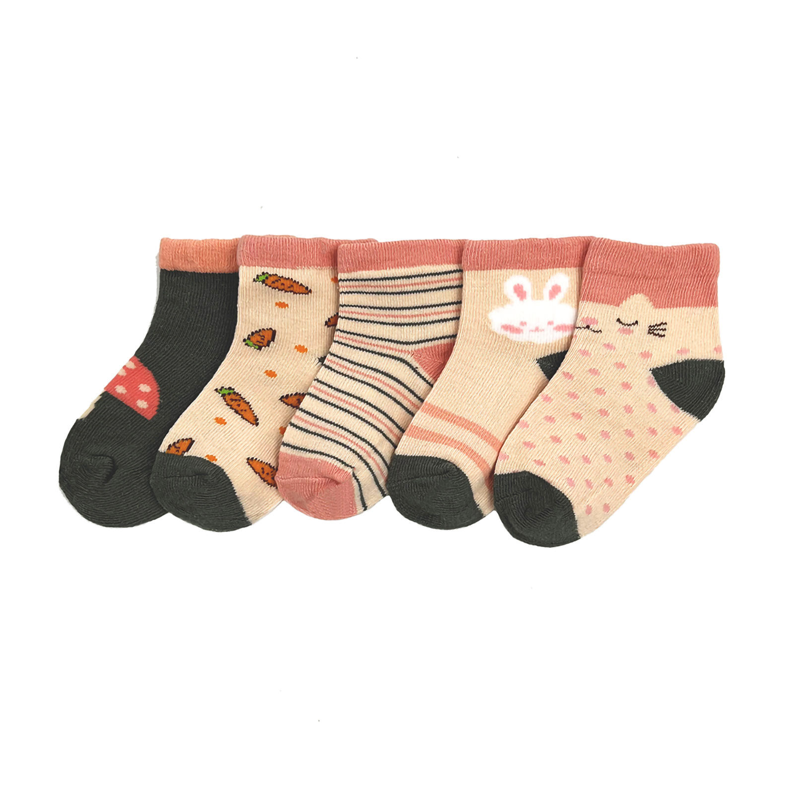 Kinder Baumwolle Socken Set, Sneakersocken Strümpfe Füßlinge, Champignon
