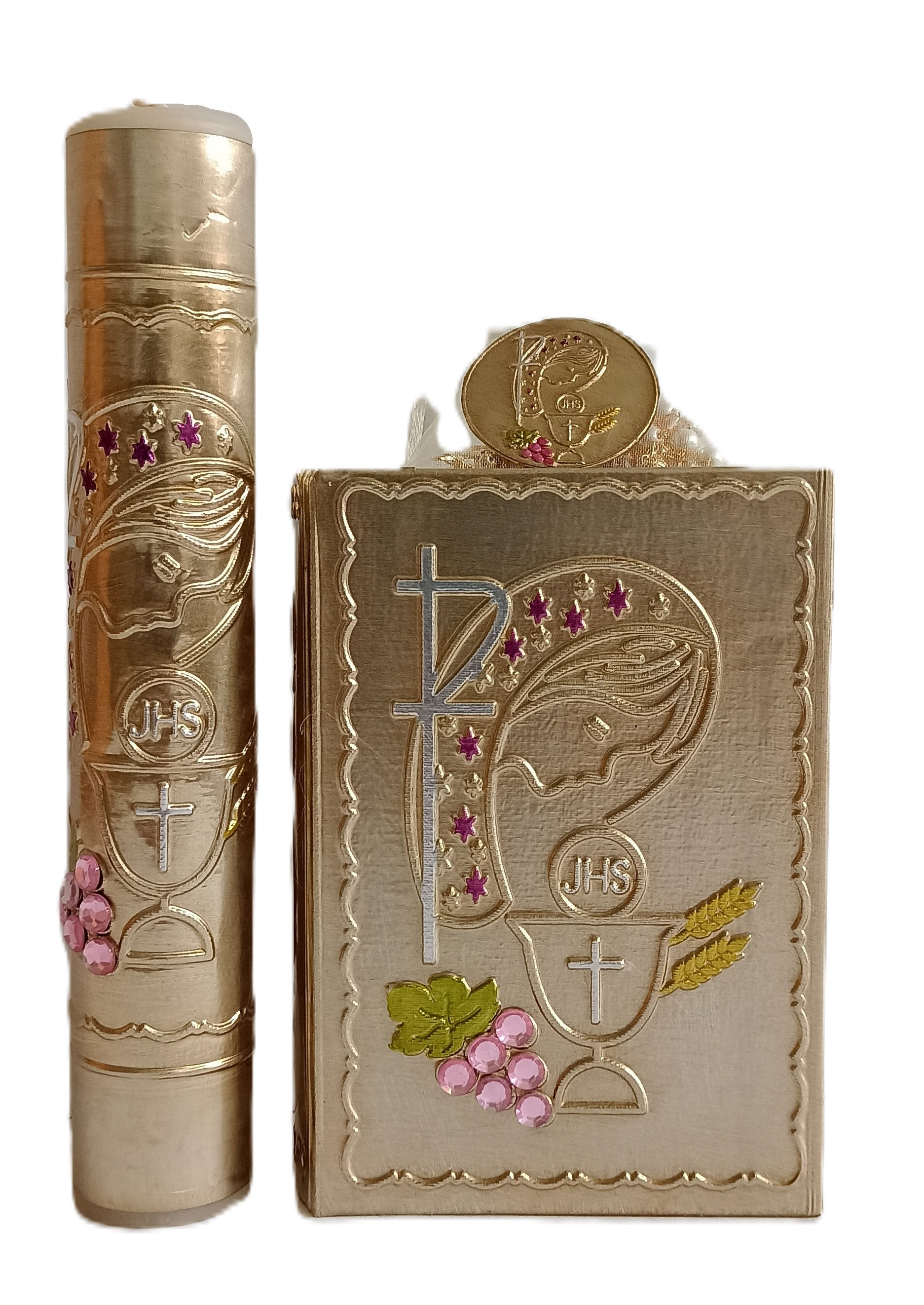 Set con Biblia, Vela y Rosario de Eucaristía