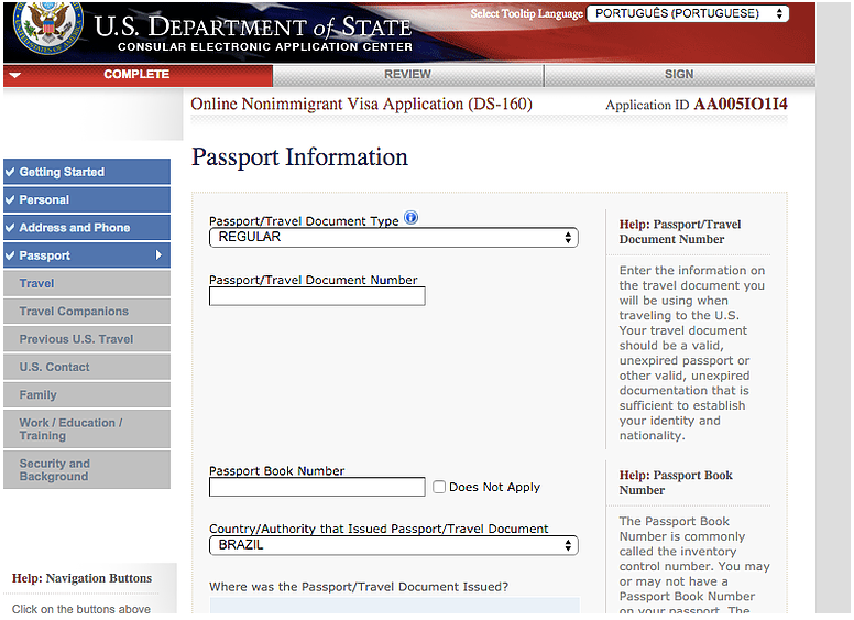 Como preencher o formulário DS160?