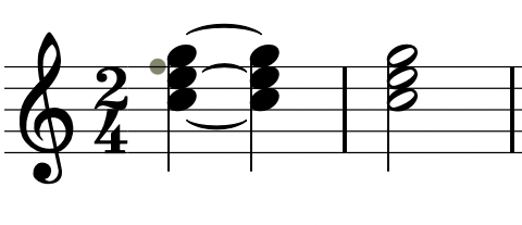 example sheet music note length tied notes