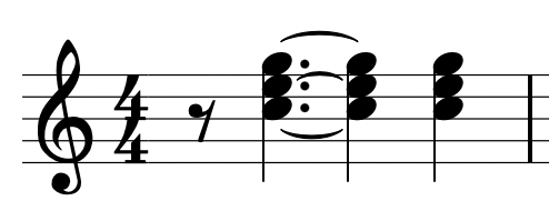 example sheet music note length tied notes