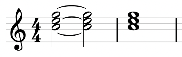 example sheet music note length tied notes
