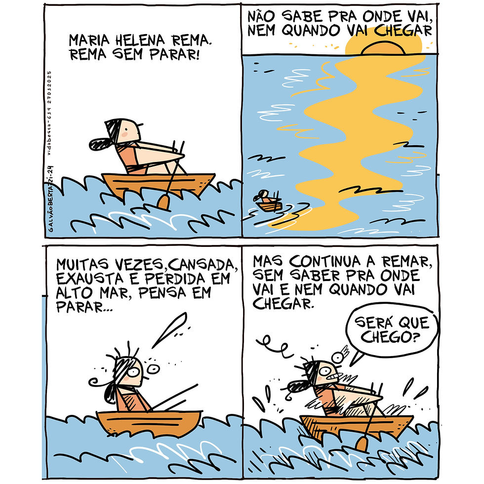 Tira à deriva publicada na Folha Ilustrada
