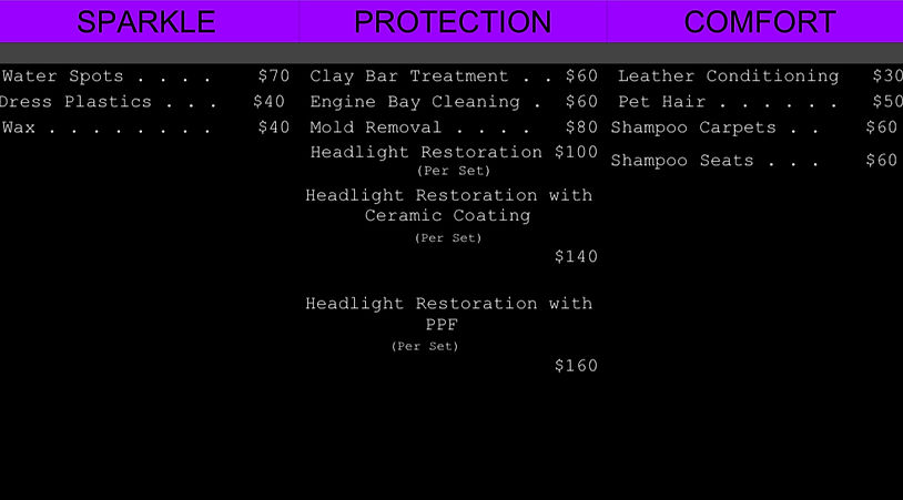 Add on Sheet - Amethyst Automotive 