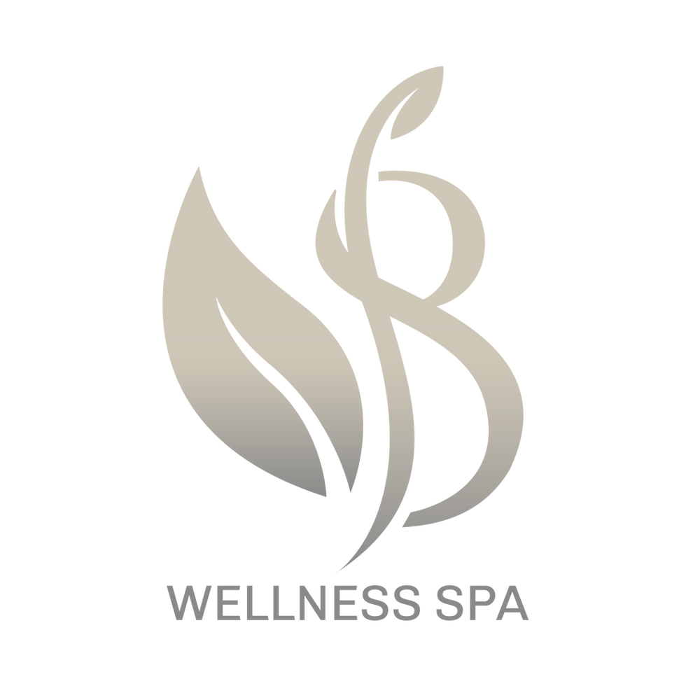 Logotipo de Wellness Spa con hoja estilizada para bienestar