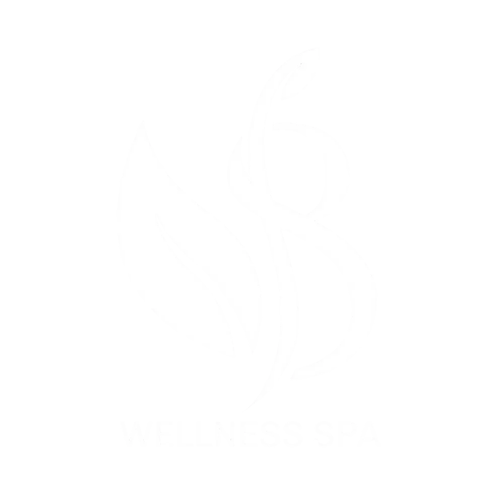 Logotipo Wellness Spa con hoja para salud y bienestar