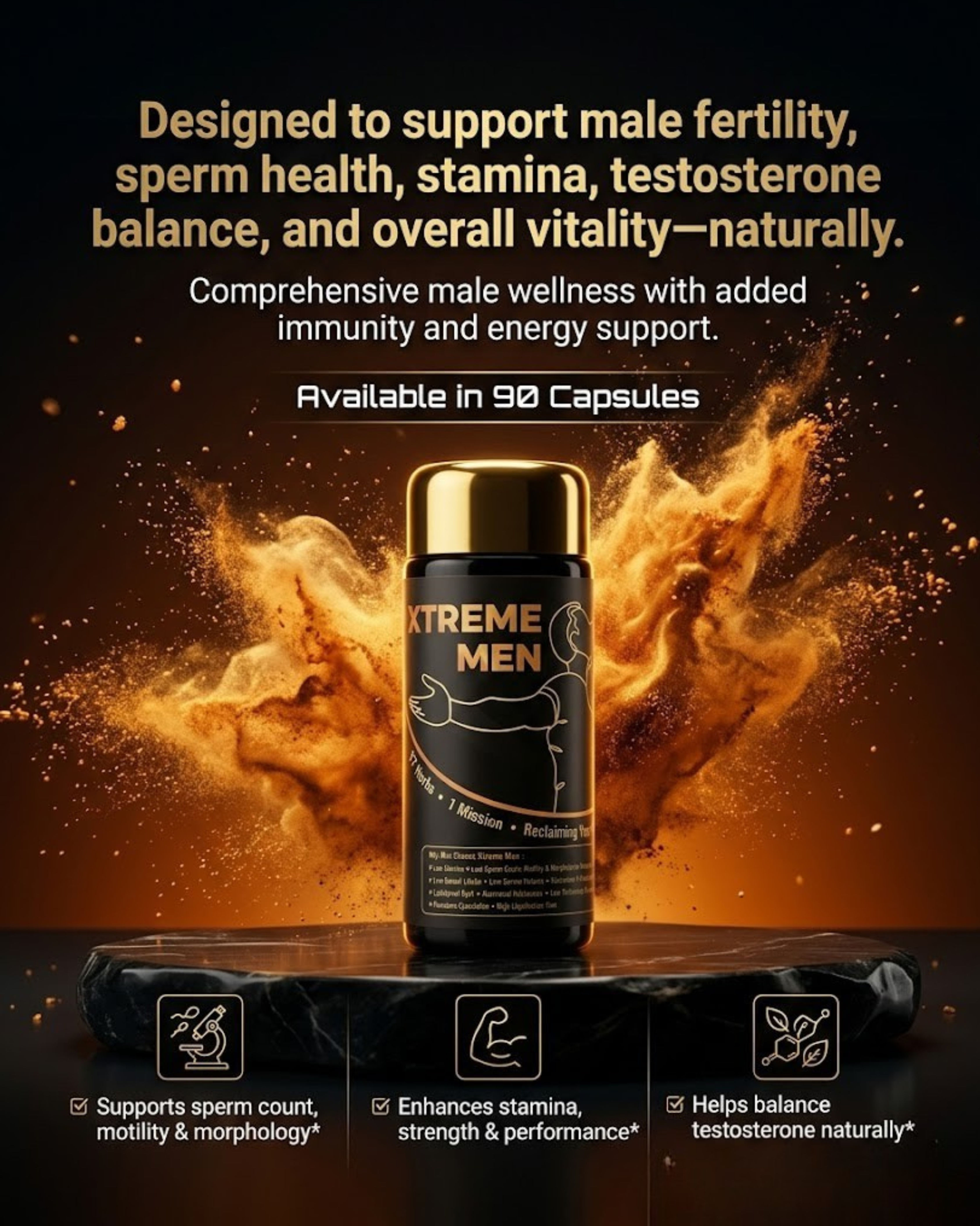 Attarveda XTREME MEN | 57-Ingredient Herbal Vitality & Reproductive Wellness Cap
