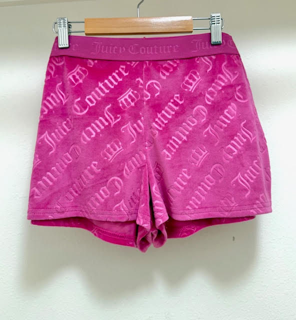 Hot pink Juicy Couture english letters & crowns thin shorts