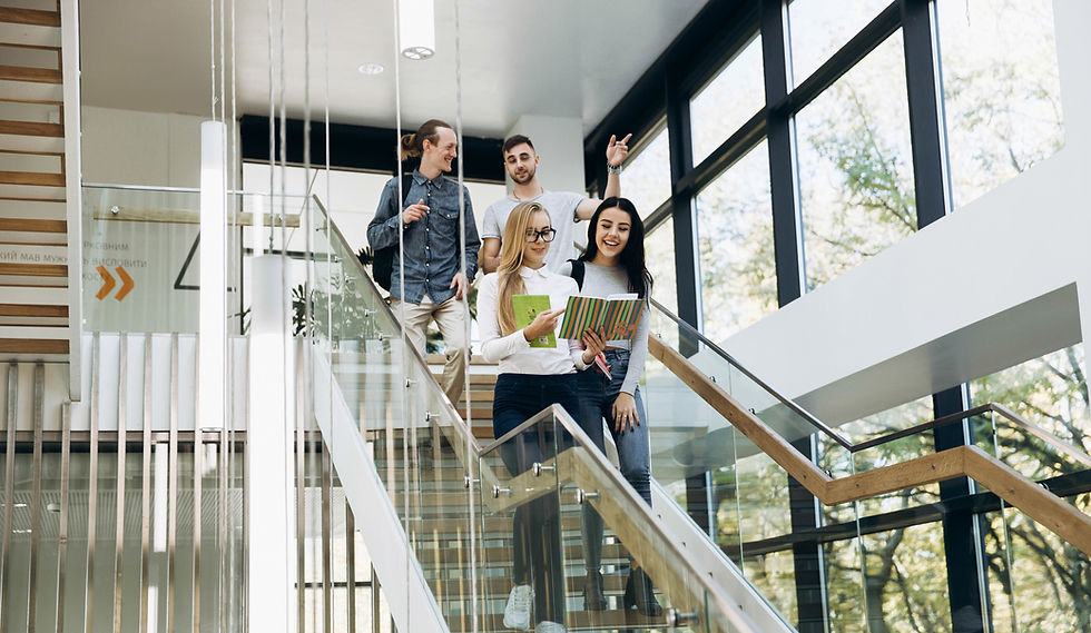 Students Walking Down Stairs