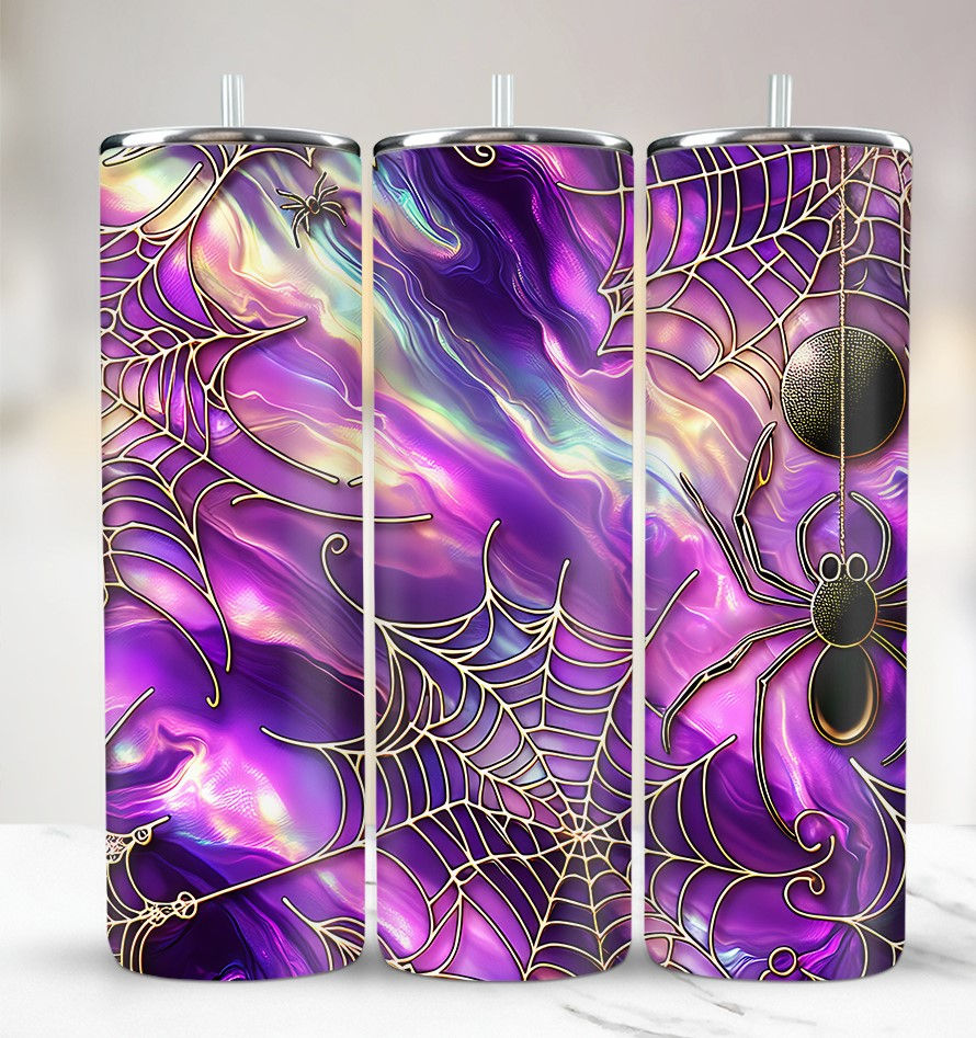 Purple Halloween spider web