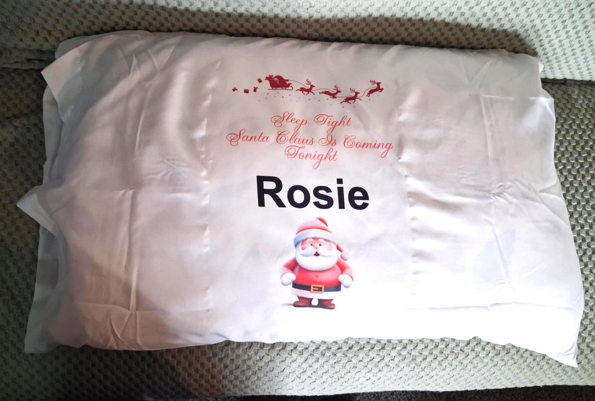 Xmas eve pillow case with Santa