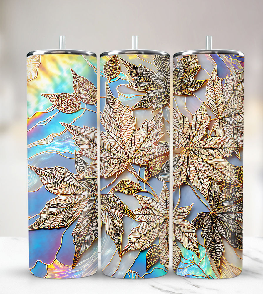 Gold abstract leaves