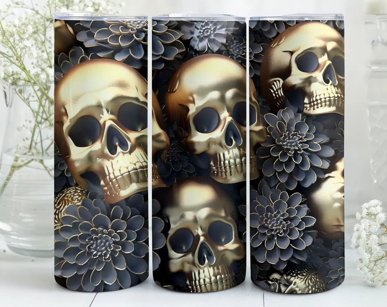 Gold Halloween Skull