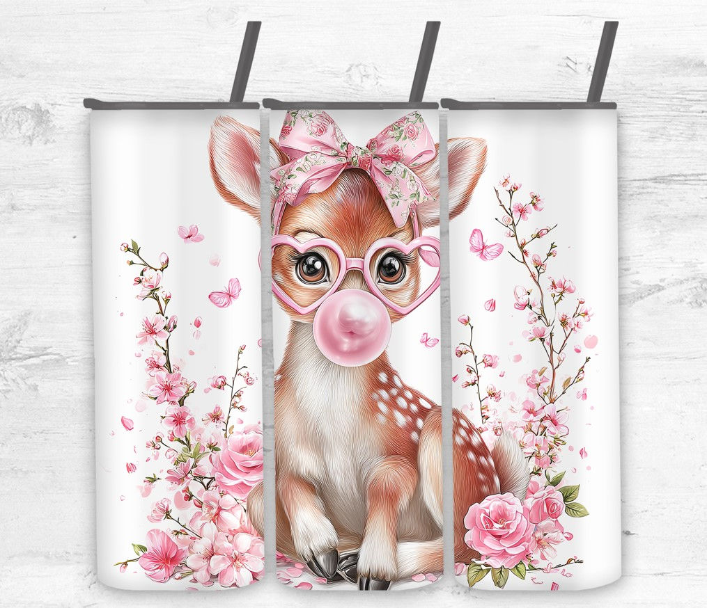 Reindeer Woodland Pink Bubble Gum