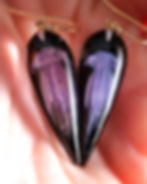 Boucles d'oreilles Méduse noires et violettes
