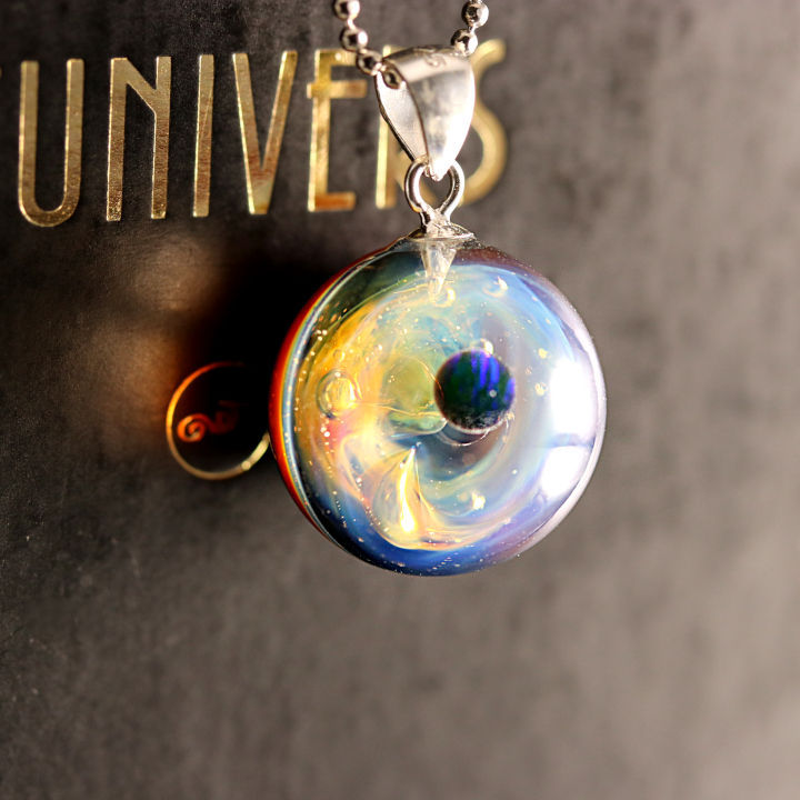 Pendentif sphérique opale noire, bijoux Bracelet Galaxie