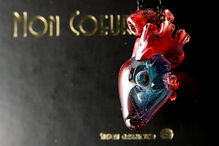 collier cœur anatomique en verre 