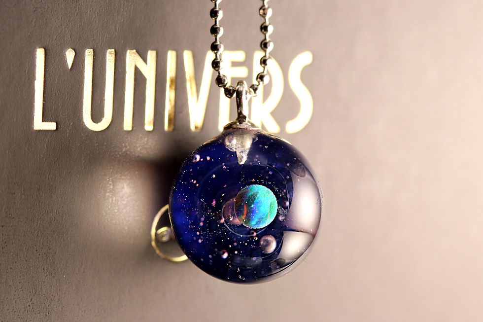 Miniature : Pendentif UNIVERS, globe bleu cosmos