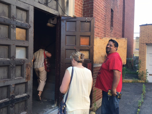 An abandoned and decaying church is being rebuilt