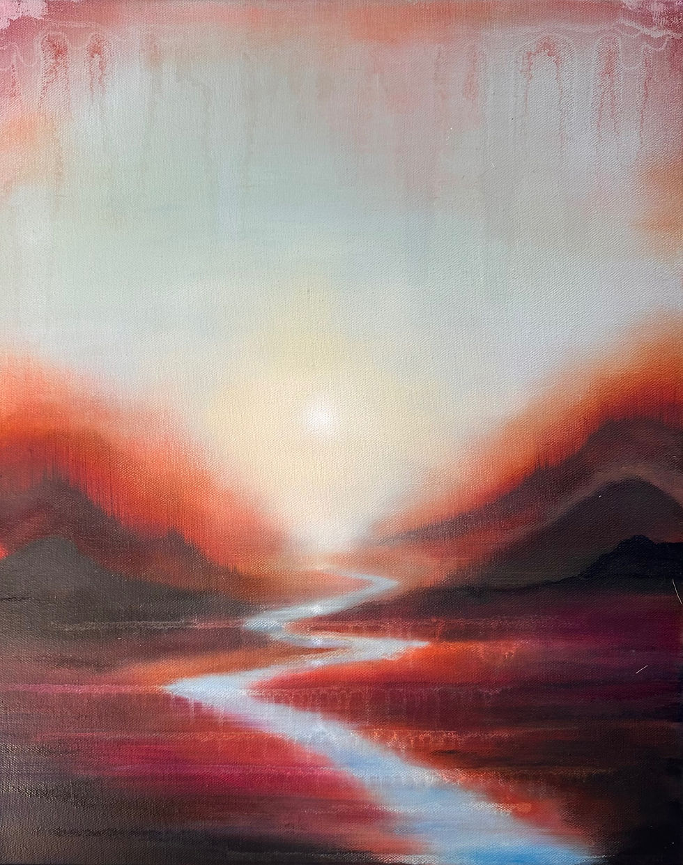 Thumbnail: Abstract landscape painting, abstract landscape art.