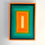 Thumbnail: orange and turquoise small abstract art contemporary painting
