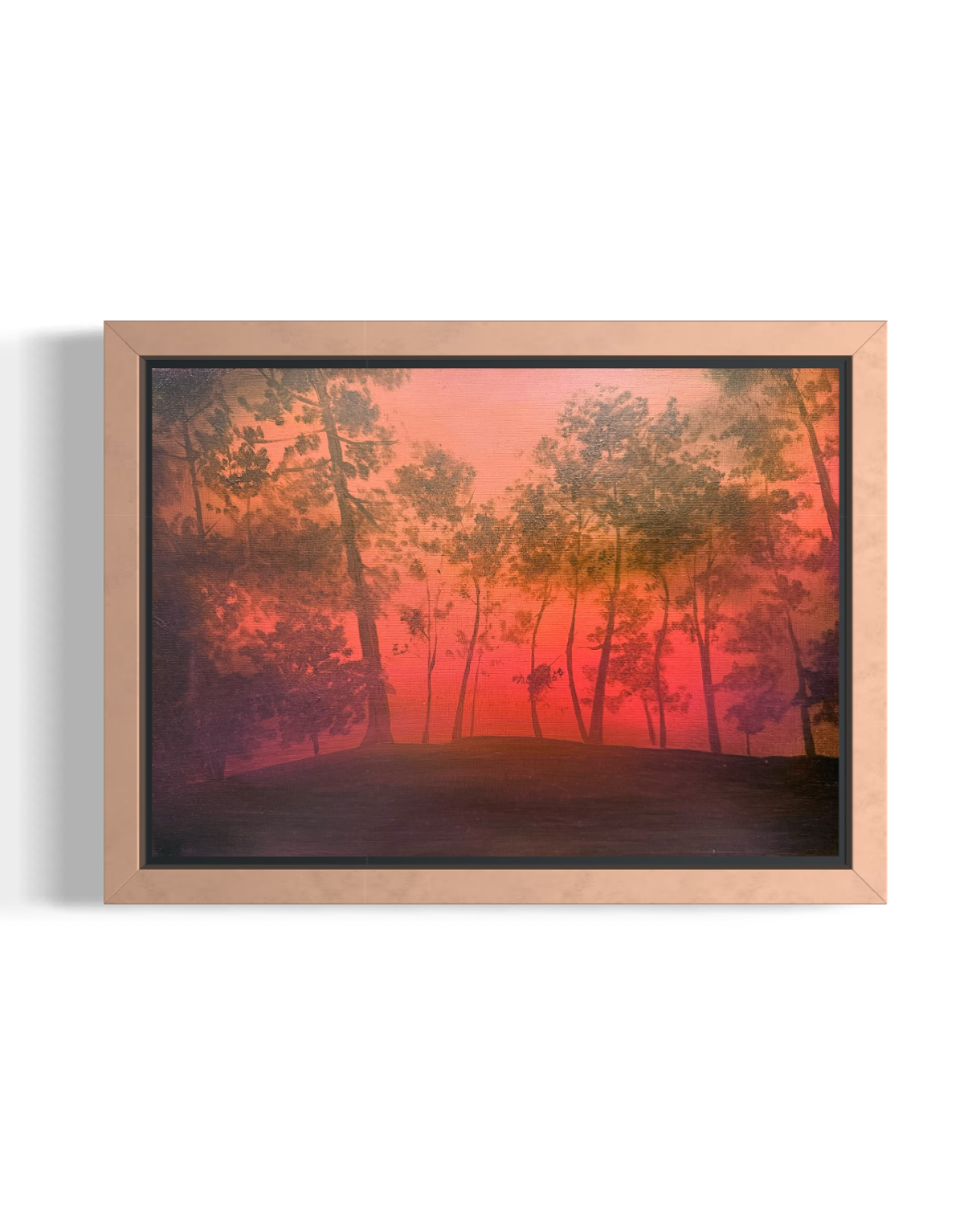 sunrise forest abstract landscape painting