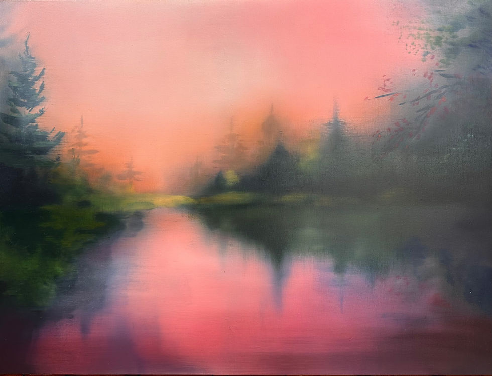 Thumbnail: pink forest abstract landscape painting