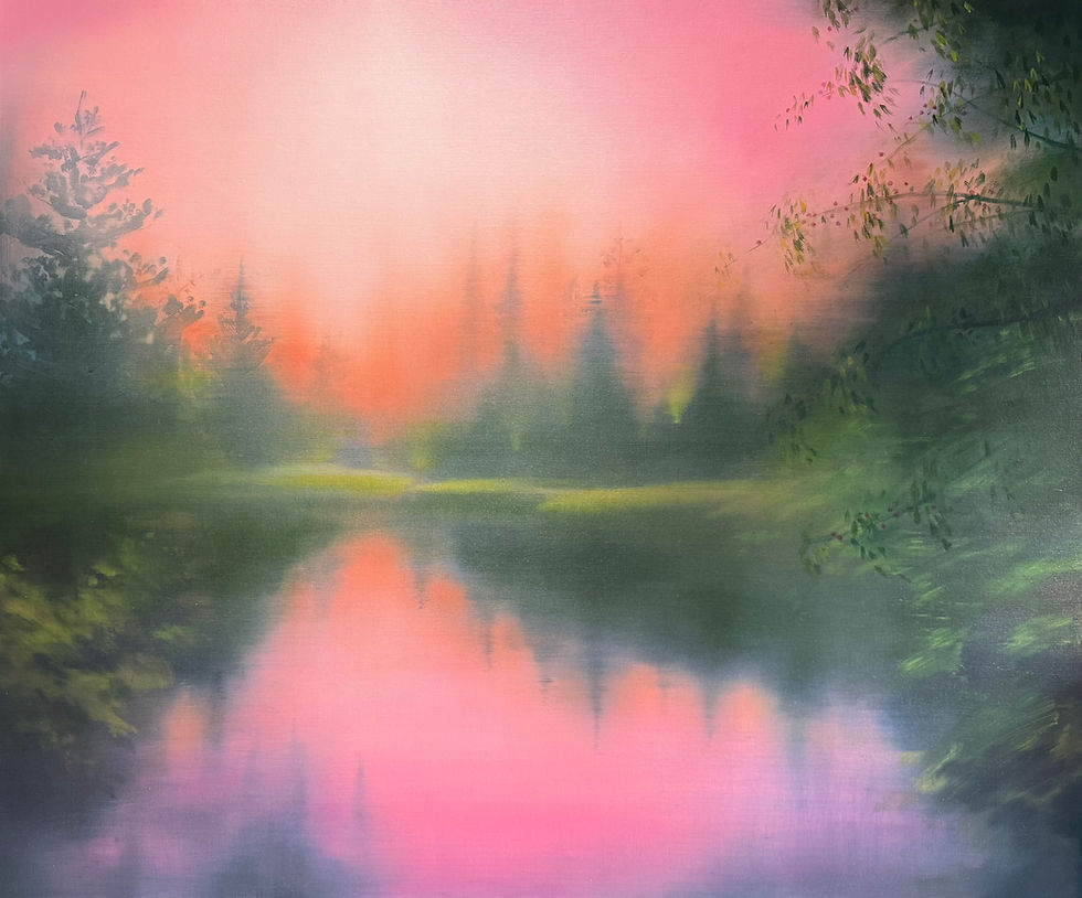 Thumbnail: pink forest abstract landscape painting