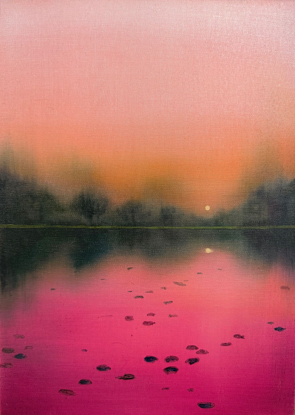 Thumbnail: pink seascape abstract landscape painting