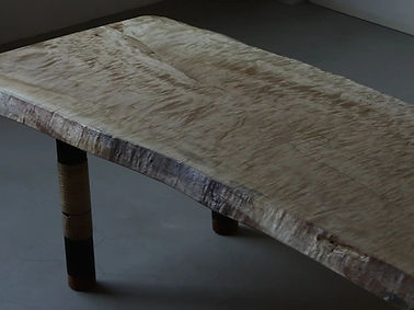 Table with edges, low table in front of the sofa, Japanese horse chestnut