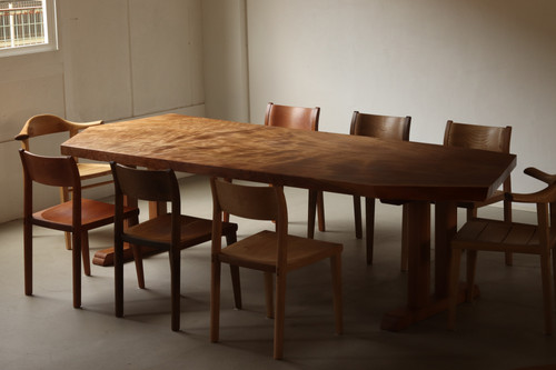 京都花背台杉一枚板大テーブル | 京都炭山朝倉木工