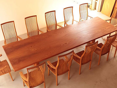 Zelkova Extra Large Table Bookmatch Table Solid Wood Furniture Solid Wood Table