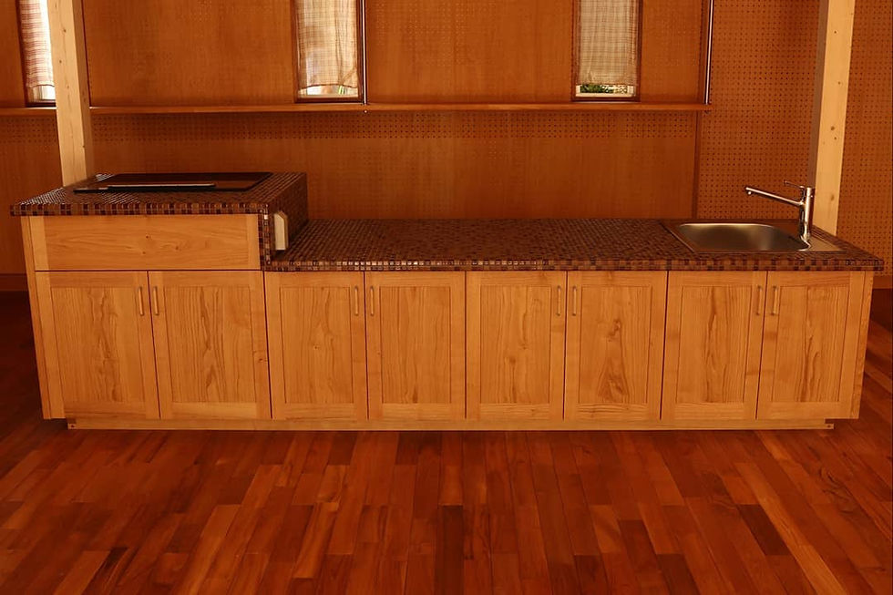 Thumbnail: Wooden kitchen Chestnut and cypress kitchen for children
