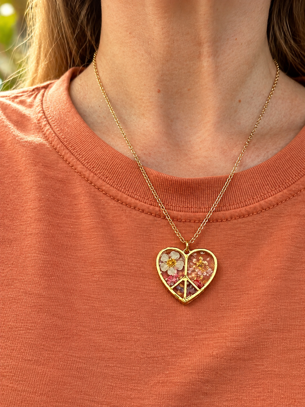 Thumbnail: Wildflower Peaceful Heart Necklace