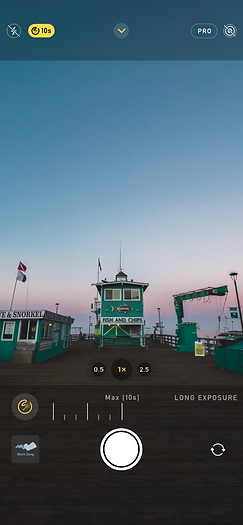 Base Pro mode On Long exposure Max (10s)