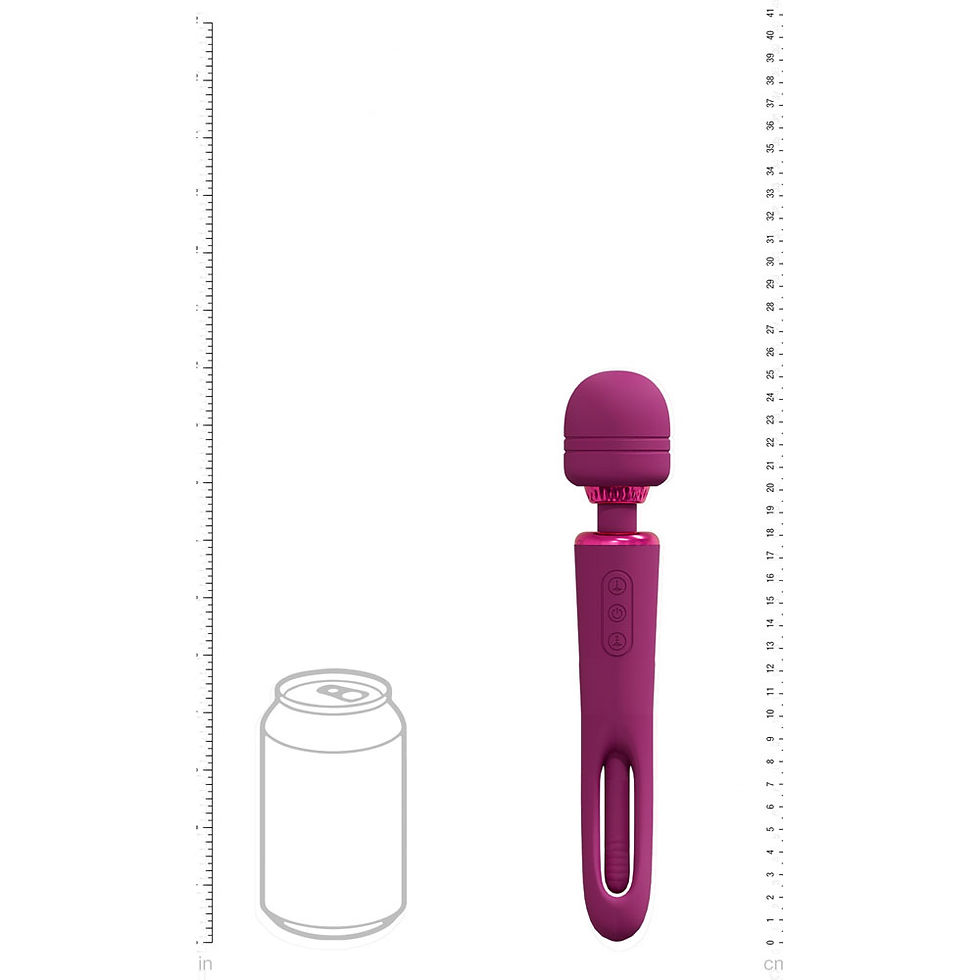 Thumbnail: VIVE Kiku - Pink - Pink 25.2 cm USB Rechargeable Dual End Massage Wand with F...