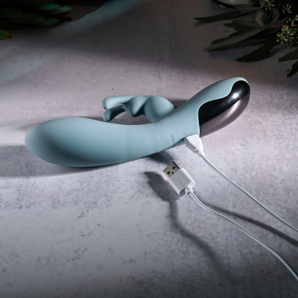 Thumbnail: Evolved BOSS BUNNY - Baby Blue 20.1 cm USB Rechargeable Rabbit Vibrator
