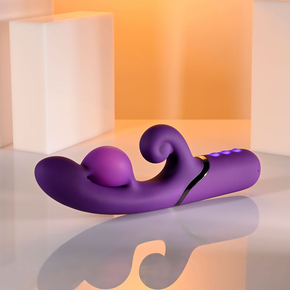 Thumbnail: Evolved PLEASURE PUFF - Purple 24.1 cm USB Rechargeable Inflatable Rabbit Vib...