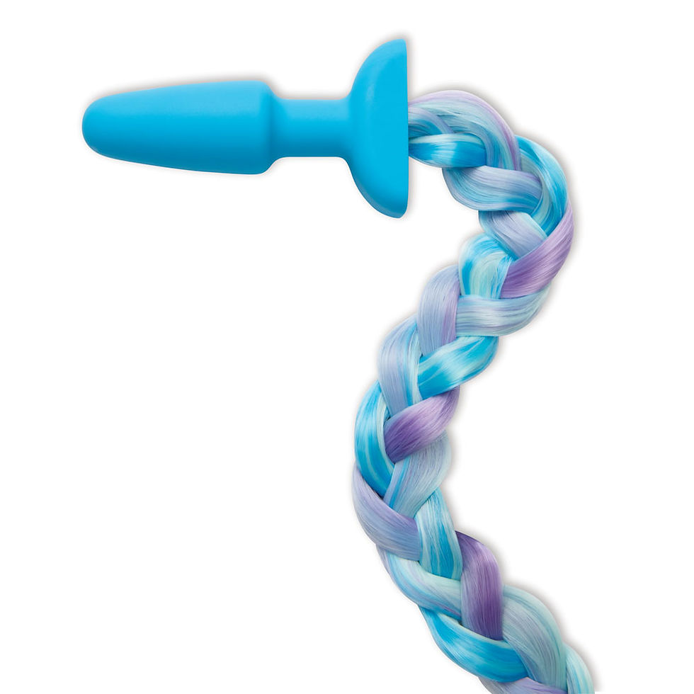 Thumbnail: WhipSmart Furry Tales Silicone Unicorn Butt Plug - Blue 8.9 cm Butt Plug with...