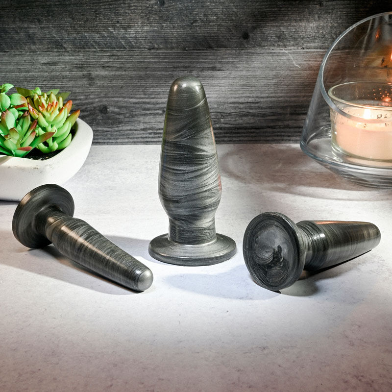 Thumbnail: Adam & Eve ANAL ROCKETS TRAINER SET - Black Butt Plugs - Set of 3 Sizes