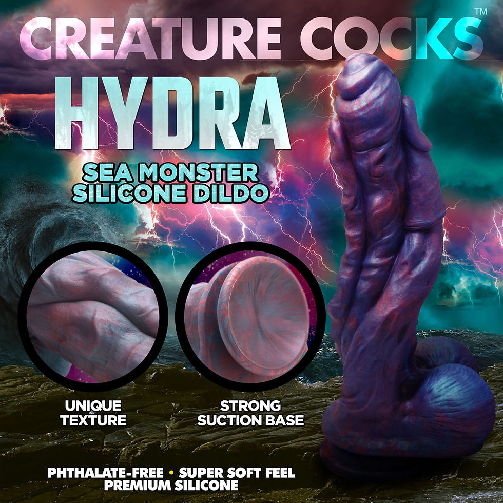 Thumbnail: Creature Cocks Hydra Silicone Dildo - Coloured 26.9 cm Fantasy Sea Monster Dildo