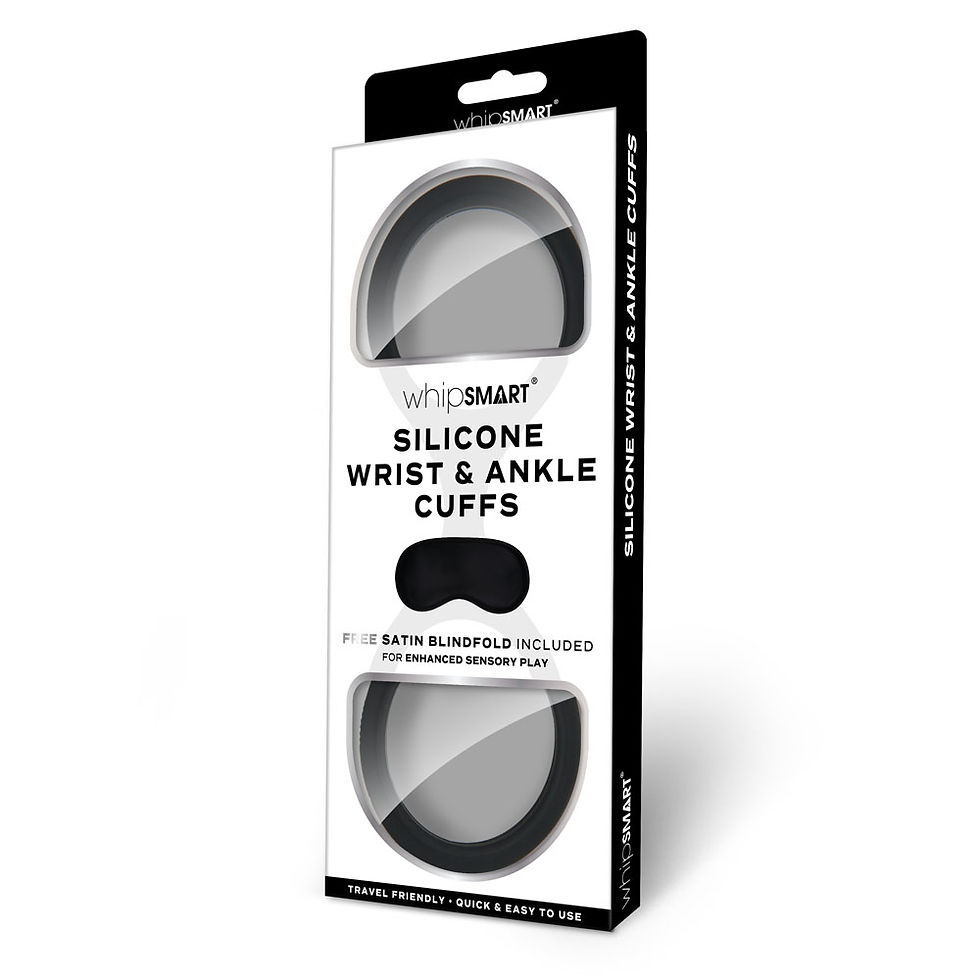 Thumbnail: WhipSmart Silicone Wrist & Ankle Cuffs - Black - Black Restraints with Bonus ...