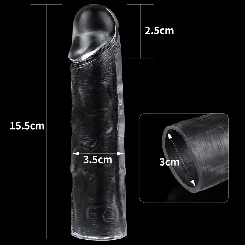 Thumbnail: Flawless Clear Penis Sleeve 1'' - Clear 2.5 cm Penis Extender Sleeve